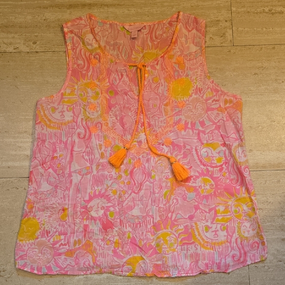 Lilly Pulitzer Tops - Lilly Pulitzer Kini in the Keyes Pink Pout Lauren Tank Blouse